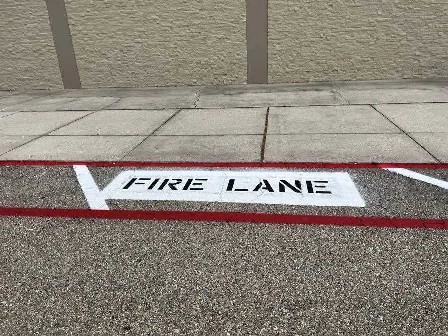 Fire lane and curb marking